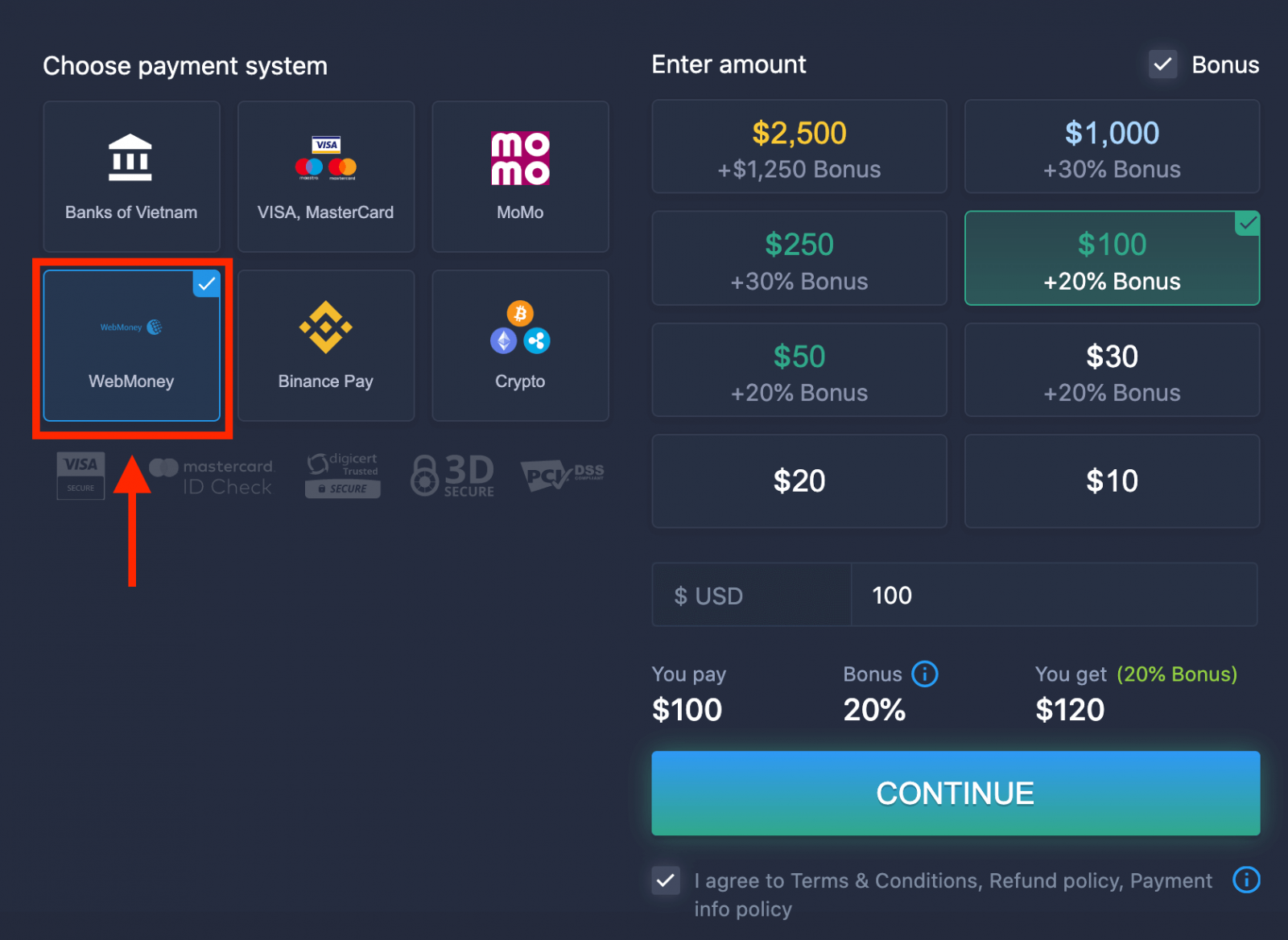 Cách gửi tiền trong ExpertOption Cách gửi tiền trong ExpertOption