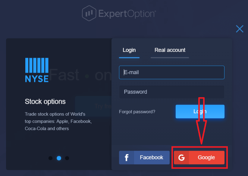 Come registrarsi e accedere all'account in ExpertOption