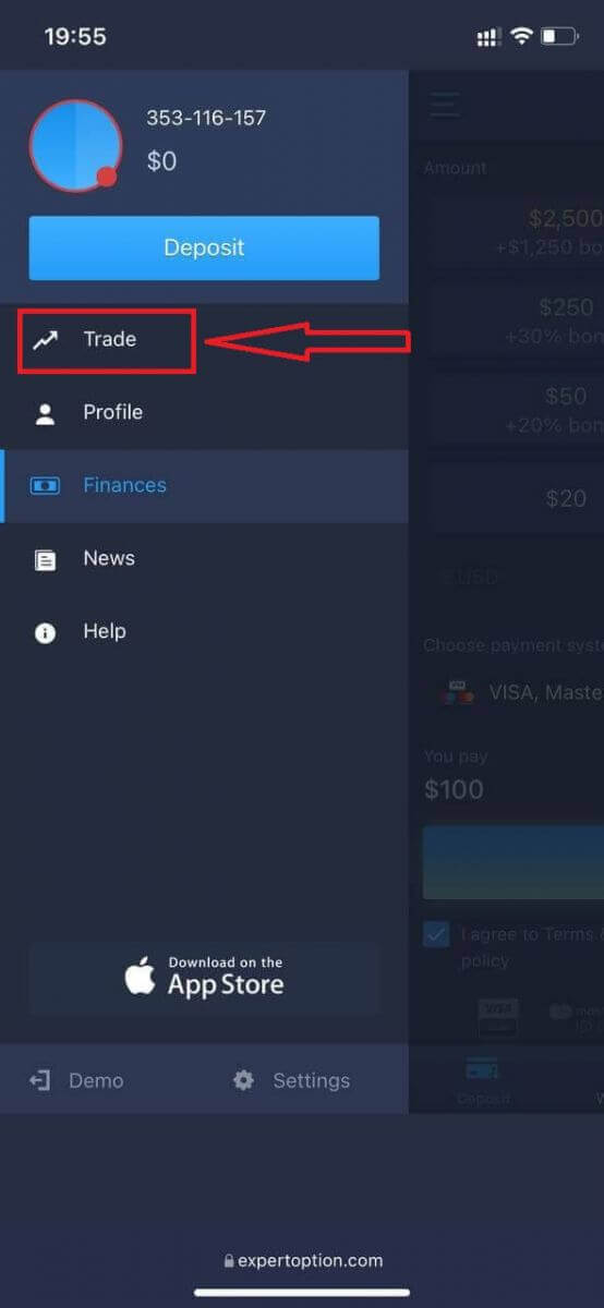 Como abrir uma conta demo no ExpertOption Como abrir uma conta demo no ExpertOption