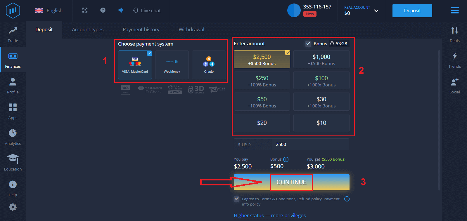 Como se inscrever e fazer login em uma conta ExpertOption